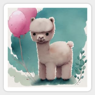 Cute Baby Alpaca Art 1 Sticker